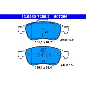 13.0460-7266.2 Комплект тормозных колодок, дисковый тормоз ATE - Top1autovaruosad