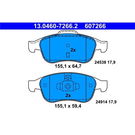 13.0460-7266.2 Brake Pad Set, disc brake ATE