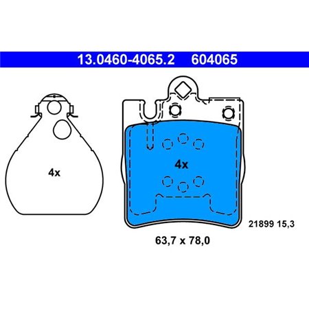 13.0460-4065.2 Brake Pad Set, disc brake ATE