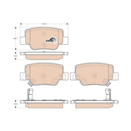 GDB3547 Piduriklotsi komplekt,ketaspidur TRW