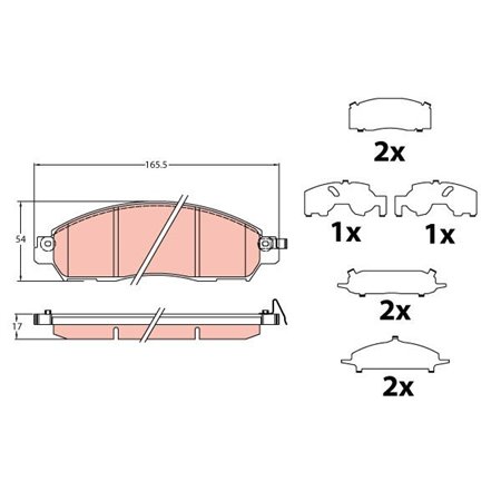 GDB2182 Brake Pad Set, disc brake TRW