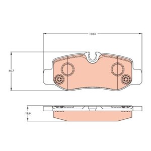 GDB2102 TRW Piduriklotside komplekt, ketaspidur     