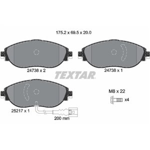 2473803 Комплект тормозных колодок, дисковый тормоз TEXTAR - Top1autovaruosad