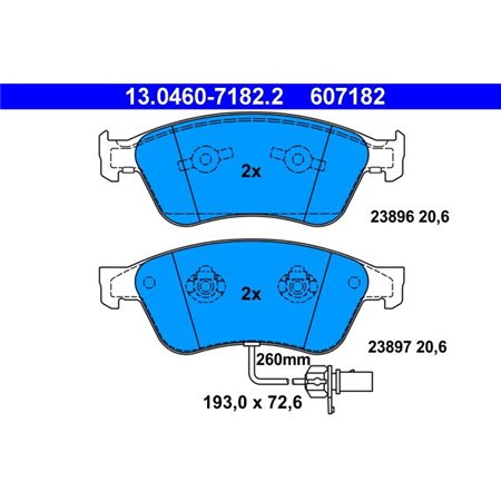 13.0460-7182.2 Brake Pad Set, disc brake ATE