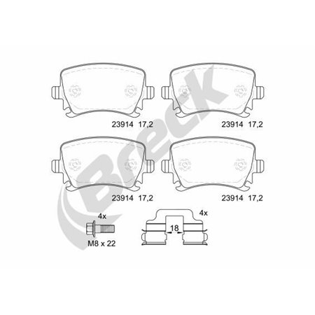 23914 00 704 00 Brake Pad Set, disc brake BRECK