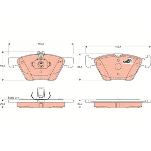 GDB1215 Комплект тормозных колодок, дисковый тормоз TRW     