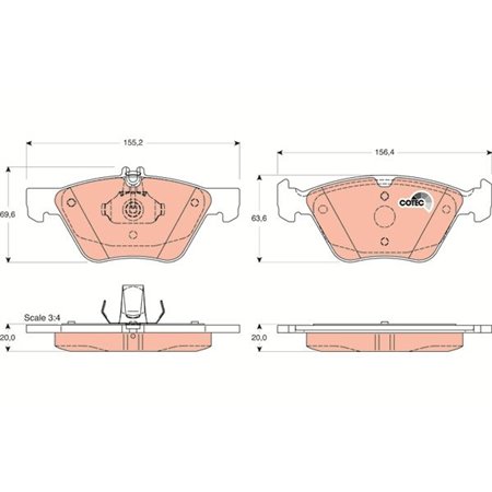 GDB1215 Brake Pad Set, disc brake TRW