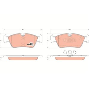 GDB1625 Комплект тормозных колодок, дисковый тормоз TRW     