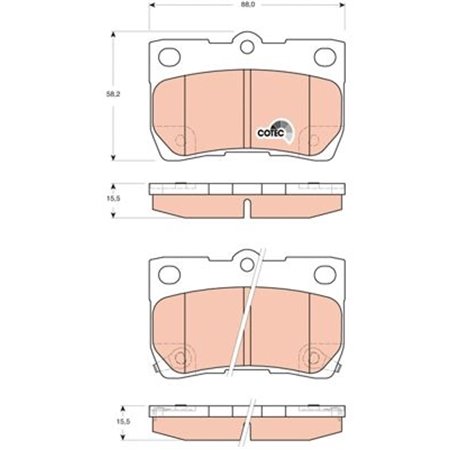 GDB3399 Brake Pad Set, disc brake TRW