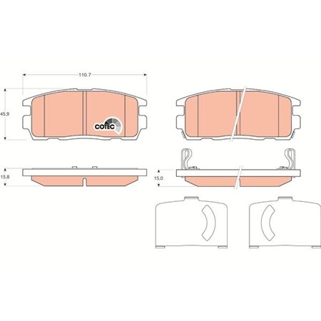 GDB1716 Brake Pad Set, disc brake TRW