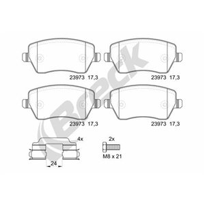 23973 00 702 00 Комплект тормозных колодок, дисковый тормоз BRECK     