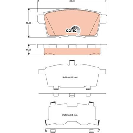 GDB3472 Brake Pad Set, disc brake TRW