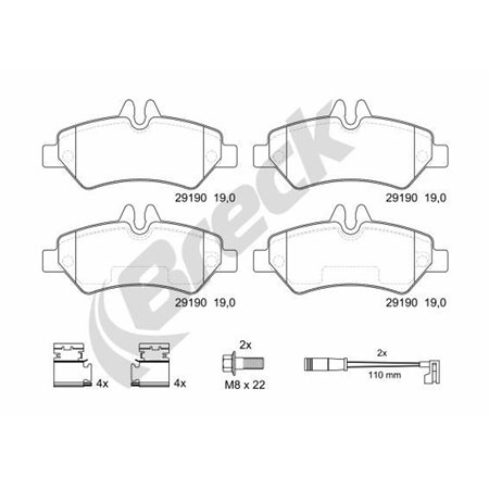 29190 00 703 10 Brake Pad Set, disc brake BRECK