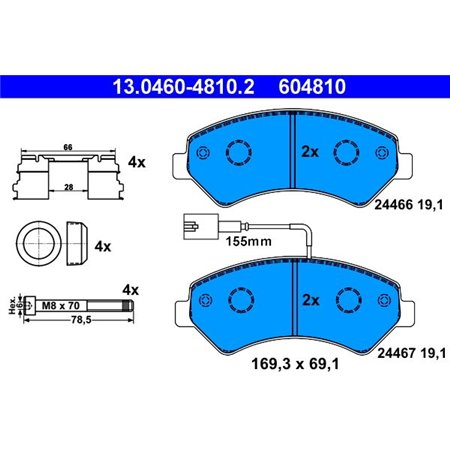 13.0460-4810.2 Brake Pad Set, disc brake ATE