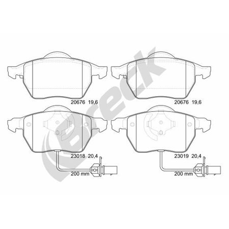 23018 00 701 10 Brake Pad Set, disc brake BRECK