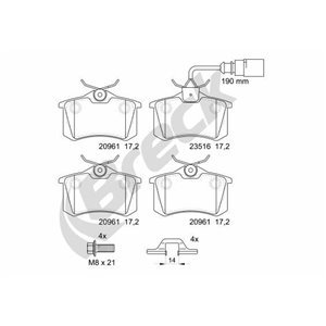 23554 10 704 10 BRECK Piduriklotside komplekt, ketaspidur     