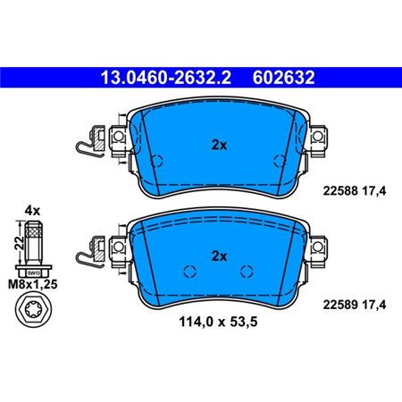 13.0460-2632.2 Brake Pad Set, disc brake ATE