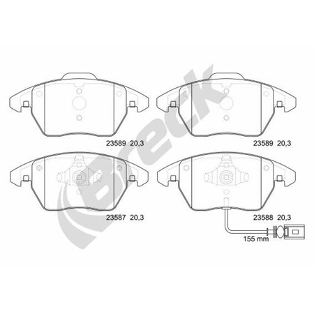 23587 00 701 10 Brake Pad Set, disc brake BRECK