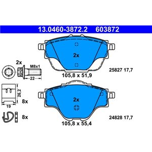 13.0460-3872.2 Brake Pad Set, disc brake ATE - Top1autovaruosad