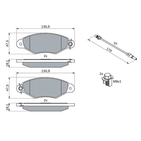 0 986 424 455 Brake Pad Set, disc brake BOSCH