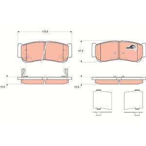 GDB3419 Piduriklotsi komplekt,ketaspidur TRW - Top1autovaruosad