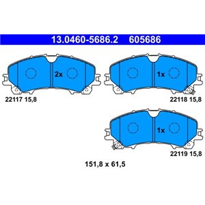 13.0460-5686.2 Piduriklotsi komplekt,ketaspidur ATE - Top1autovaruosad