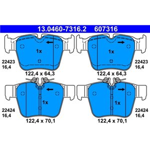 13.0460-7316.2 Brake Pad Set, disc brake ATE - Top1autovaruosad