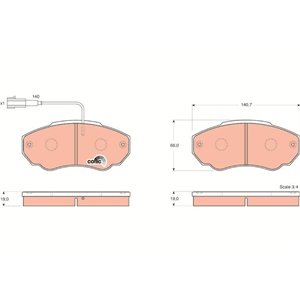 GDB1517 Комплект тормозных колодок, дисковый тормоз TRW     