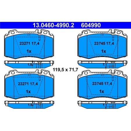 13.0460-4990.2 Brake Pad Set, disc brake ATE