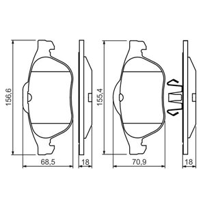 0 986 424 616 BOSCH Piduriklotside komplekt, ketaspidur     