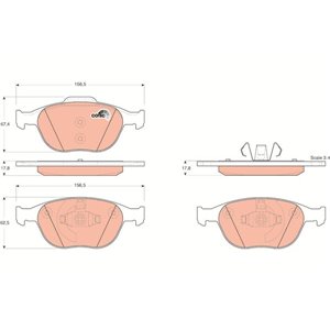 GDB1532 Комплект тормозных колодок, дисковый тормоз TRW     