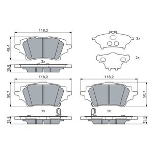 0 986 424 911 Комплект тормозных колодок, дисковый тормоз BOSCH     