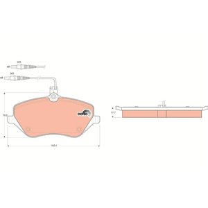 GDB1595 Piduriklotsi komplekt,ketaspidur TRW - Top1autovaruosad