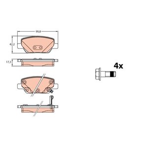 GDB2156 Brake Pad Set, disc brake TRW - Top1autovaruosad