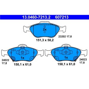 13.0460-7213.2 Комплект тормозных колодок, дисковый тормоз ATE - Top1autovaruosad