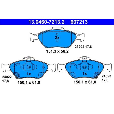 13.0460-7213.2 Brake Pad Set, disc brake ATE