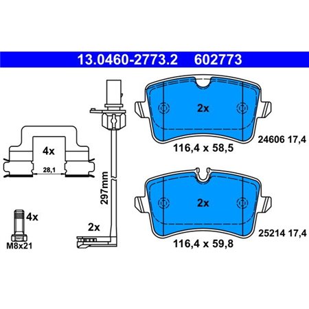 13.0460-2773.2 Brake Pad Set, disc brake ATE