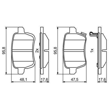 0 986 494 802 Комплект тормозных колодок, дисковый тормоз BOSCH