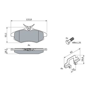 0 986 494 262 Brake Pad Set, disc brake BOSCH - Top1autovaruosad