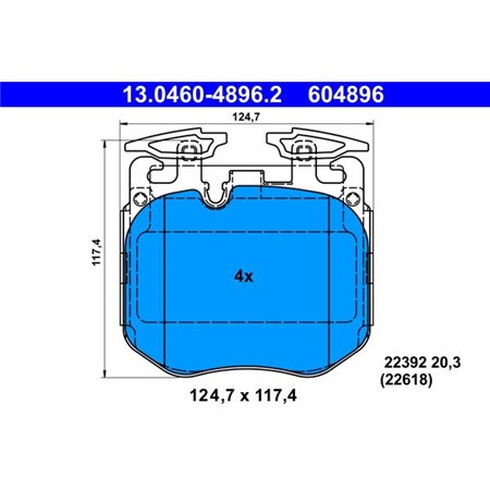 13.0460-4896.2 Brake Pad Set, disc brake ATE