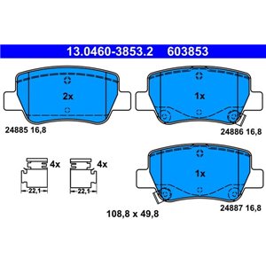 13.0460-3853.2 Brake Pad Set, disc brake ATE - Top1autovaruosad