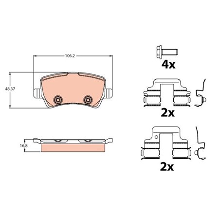 GDB2125 Brake Pad Set, disc brake TRW