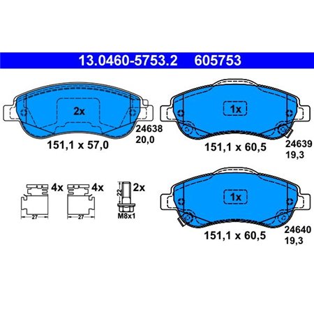 13.0460-5753.2 Brake Pad Set, disc brake ATE