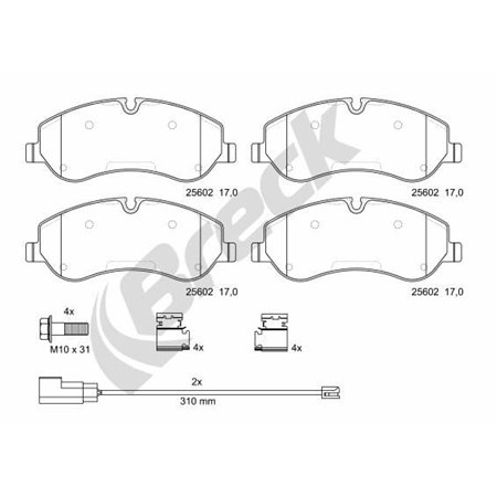 25602 00 703 00 Brake Pad Set, disc brake BRECK