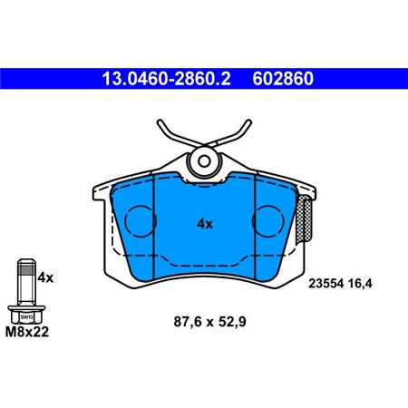 13.0460-2860.2 Brake Pad Set, disc brake ATE