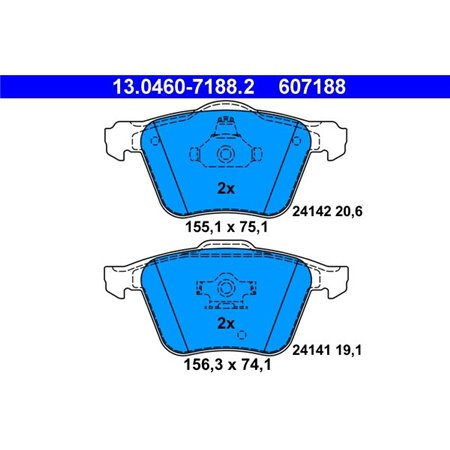 13.0460-7188.2 Brake Pad Set, disc brake ATE