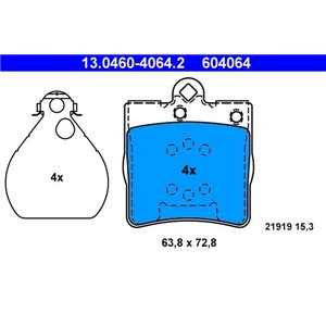 13.0460-4064.2 Piduriklotsi komplekt,ketaspidur ATE - Top1autovaruosad