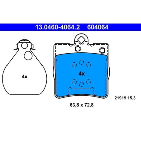 13.0460-4064.2 Brake Pad Set, disc brake ATE