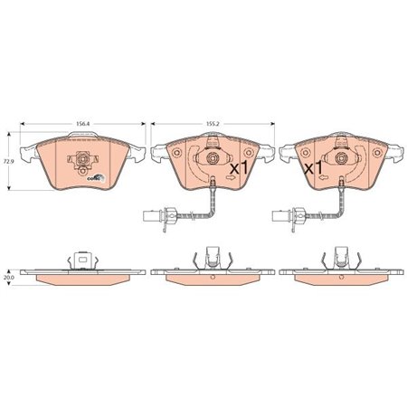 GDB1554 Комплект тормозных колодок, дисковый тормоз TRW