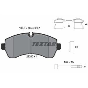 2920002 TEXTAR Piduriklotside komplekt, ketaspidur     